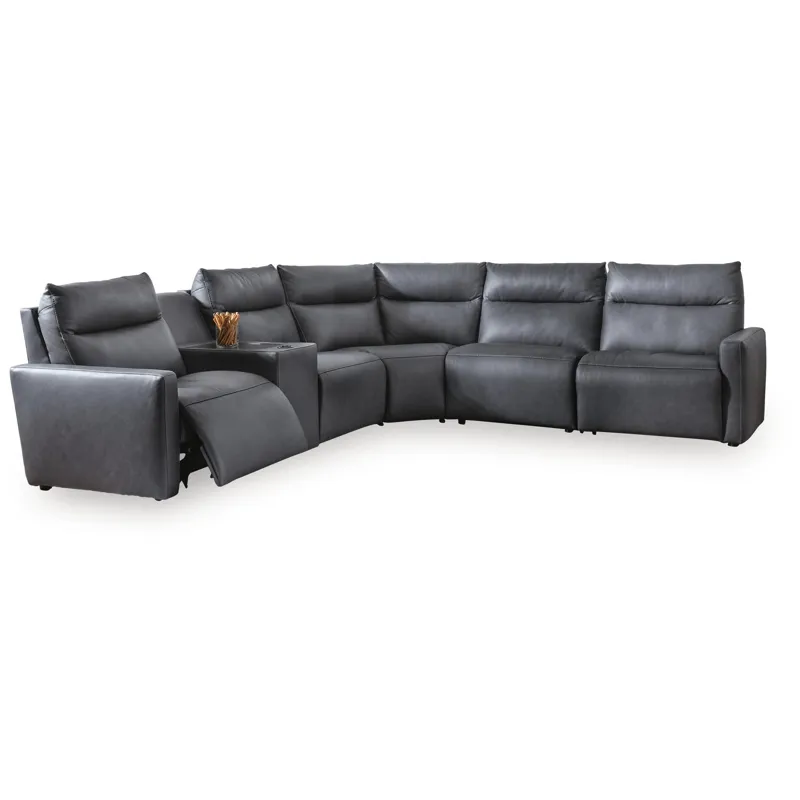 ModZ 6-Piece Power Reclining Sectional with Audio Console