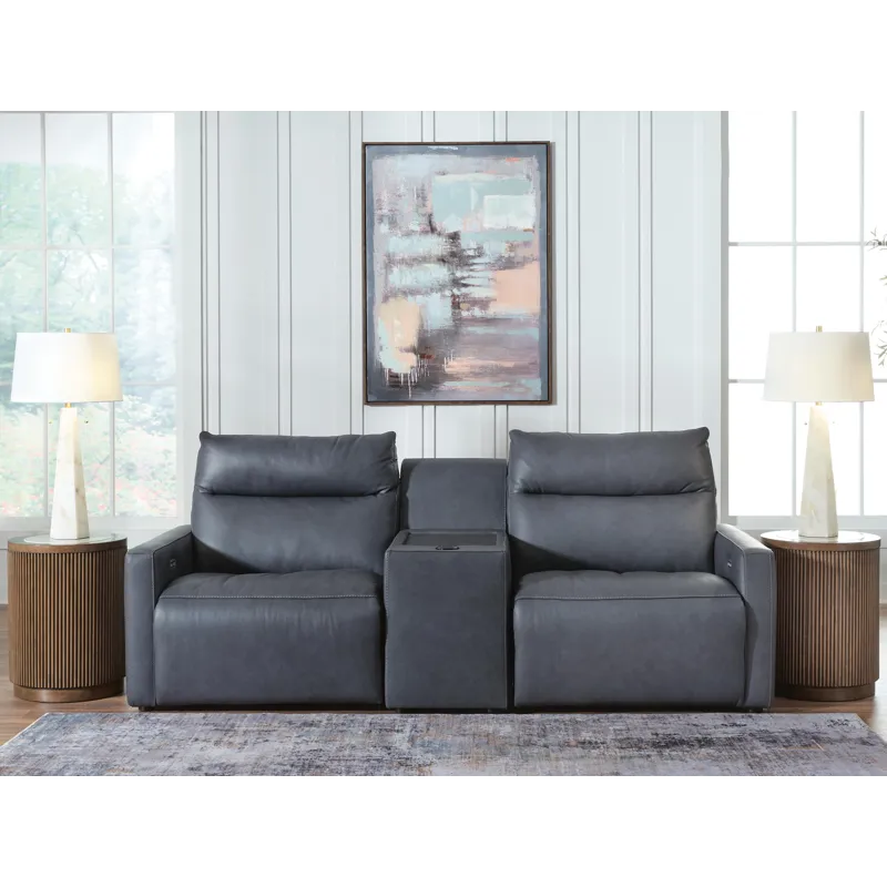 ModZ 3-Piece Power Reclining Sectional Loveseat with Audio Console
