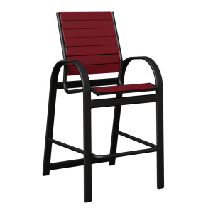 Murphy Poly Bar Chair - Scarlet Red & Black