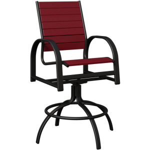 Murphy Poly Swivel Bar Chair - Scarlet & Black
