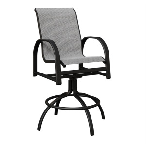 Murphy Sling Swivel Bar Chair - Jazzy Raven & Black