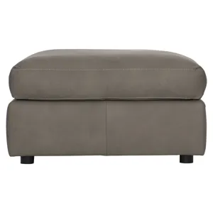 Plush Leather Preston Leather Ottoman