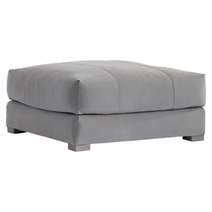 Plush Leather Demi Leather Ottoman
