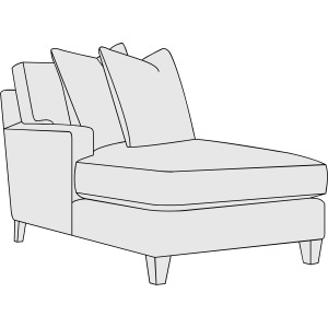 Mila Fabric Left Arm Chaise