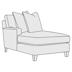 Mila Fabric Left Arm Chaise