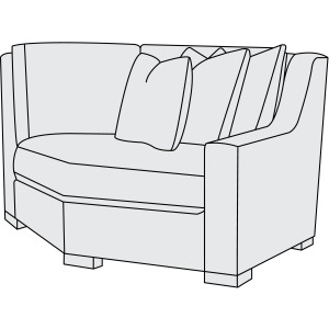 Germain Fabric Right Arm Cuddler