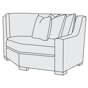 Germain Fabric Right Arm Cuddler