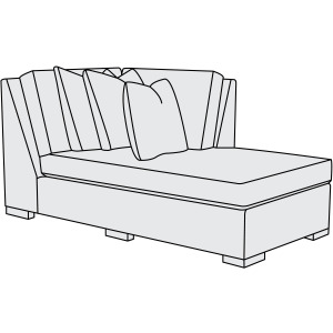Germain Fabric Right Arm Bumper Chaise