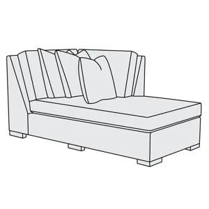 Germain Fabric Right Arm Bumper Chaise