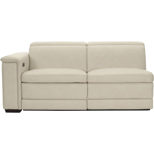 Lioni Leather Left Arm Power Motion Loveseat