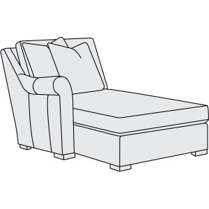 Keirnan Leather Right Arm Chaise
