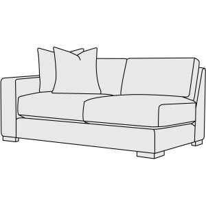Drew Fabric Left Arm Loveseat