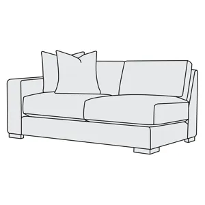 Drew Fabric Left Arm Loveseat