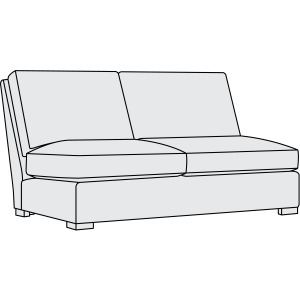 Keirnan Leather Armless Loveseat