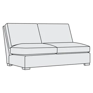 Keirnan Leather Armless Loveseat