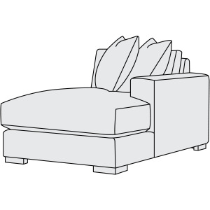 Drew Fabric Right Arm Chaise