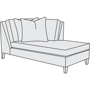 Mila Fabric Right Arm Bumper Chaise