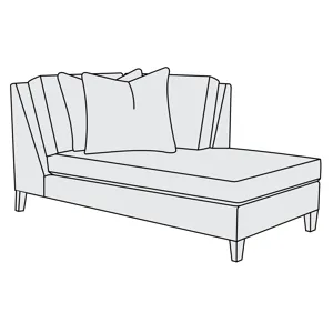 Mila Fabric Right Arm Bumper Chaise