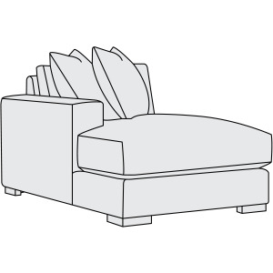 Drew Fabric Left Arm Chaise