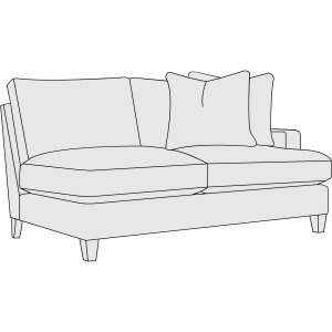 Mila Fabric Right Arm Loveseat