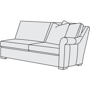 Keirnan Leather Left Arm Loveseat