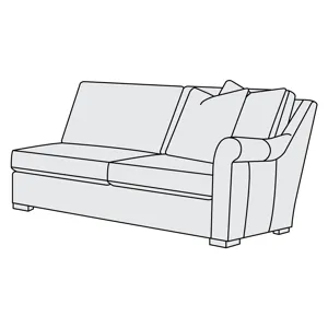 Keirnan Leather Left Arm Loveseat