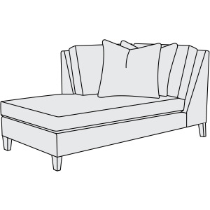 Mila Fabric Left Arm Bumper Chaise