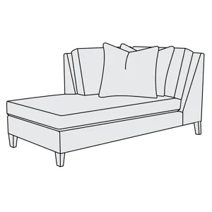 Mila Fabric Left Arm Bumper Chaise
