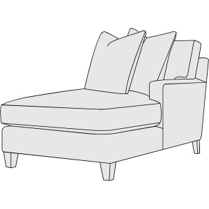 Mila Fabric Right Arm Chaise