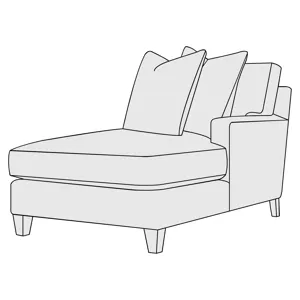 Mila Fabric Right Arm Chaise