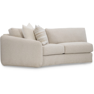 Plush Soleil Fabric Left Arm Loveseat