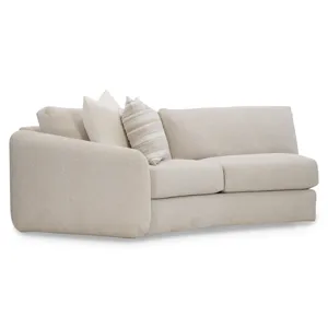 Plush Soleil Fabric Left Arm Loveseat
