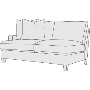 Mila Fabric Left Arm Loveseat