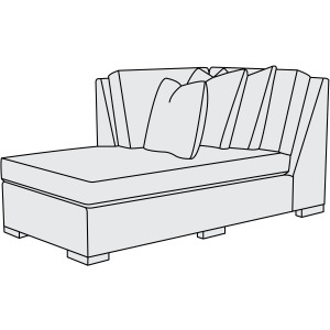 Germain Fabric Left Arm Bumper Chaise