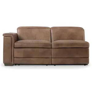 Lioni Leather Left Arm Power Motion Loveseat