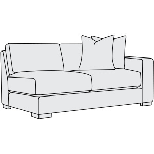 Drew Fabric Right Arm Loveseat