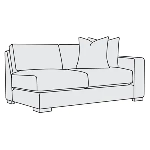 Drew Fabric Right Arm Loveseat