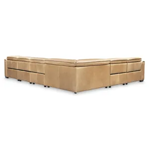 Billings Leather Power Motion Sectional