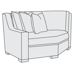 Germain Fabric Left Arm Cuddler