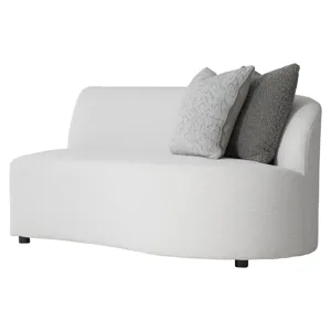 Plush Elle Fabric Right Arm Loveseat