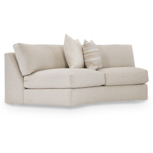 Plush Soleil Fabric Armless Loveseat