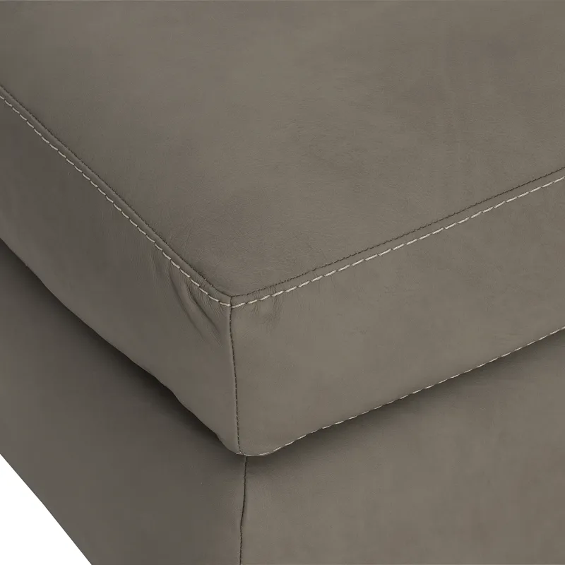Plush Leather Preston Leather Ottoman