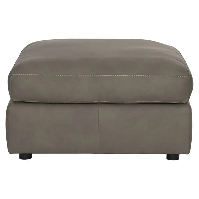 Plush Leather Preston Leather Ottoman