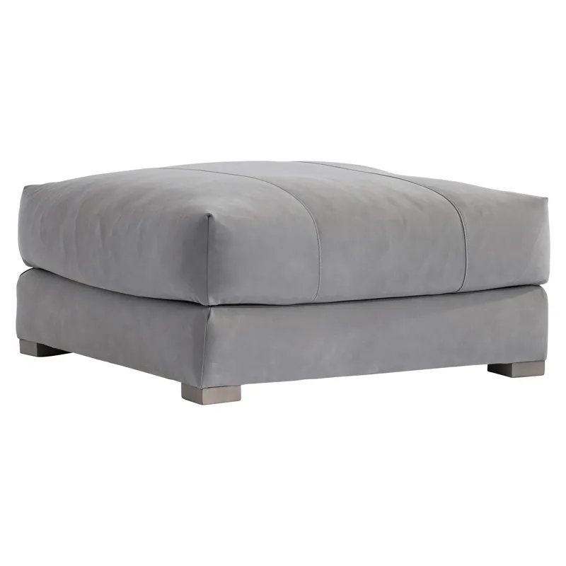 Plush Leather Demi Leather Ottoman