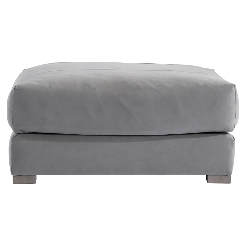 Plush Leather Demi Leather Ottoman