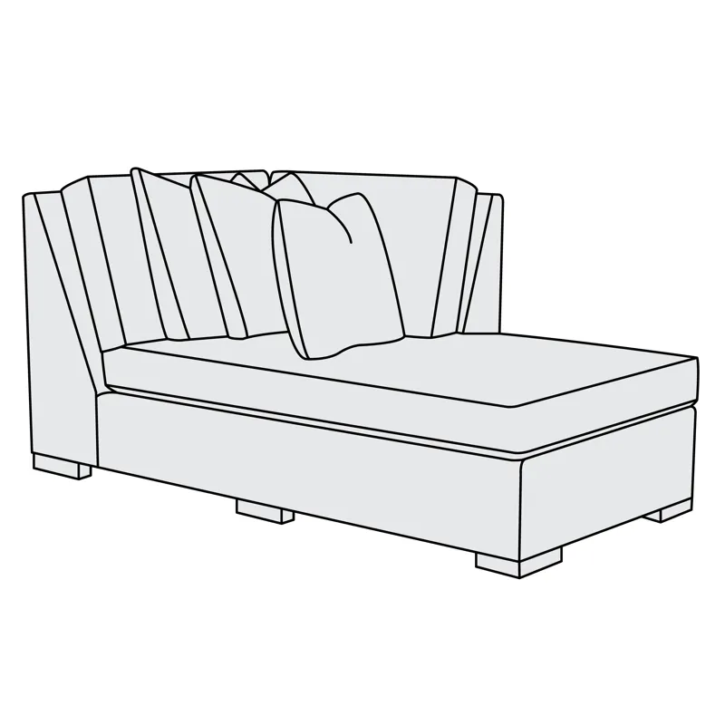 Germain Fabric Right Arm Bumper Chaise