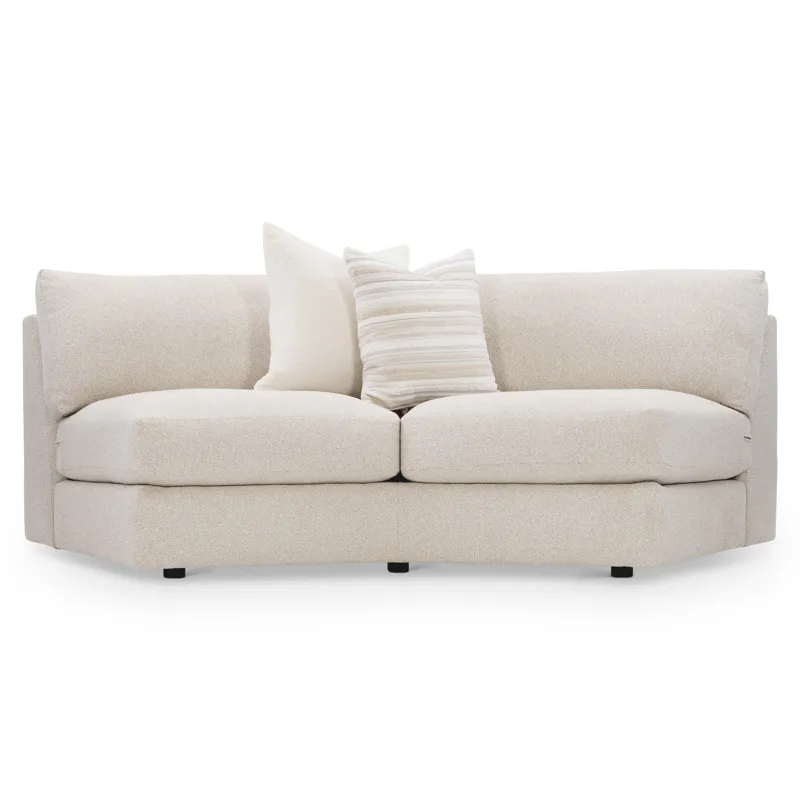 Plush Soleil Fabric Armless Loveseat