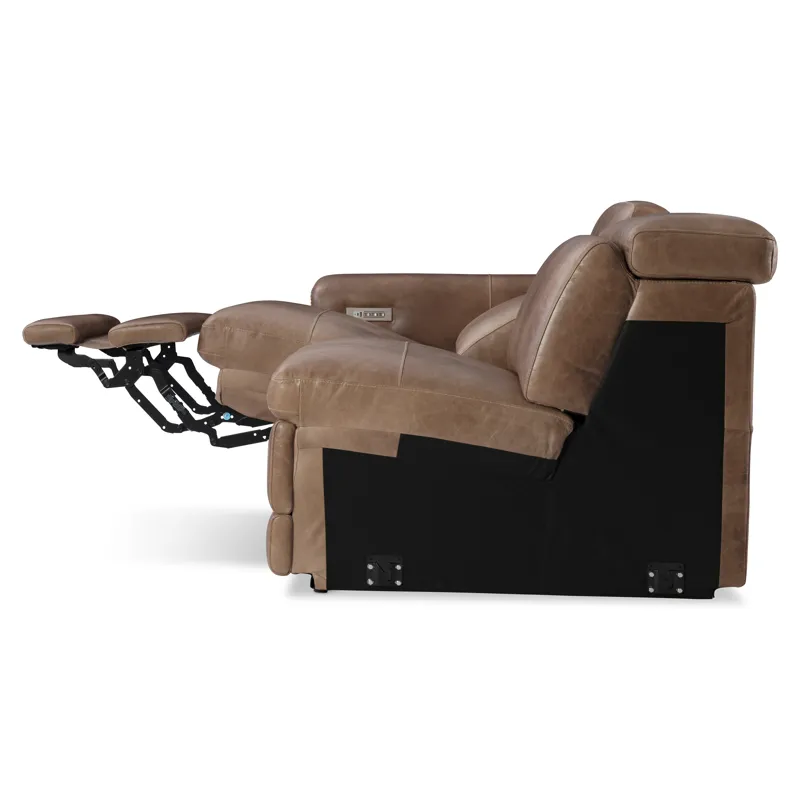 Lioni Leather Left Arm Power Motion Loveseat