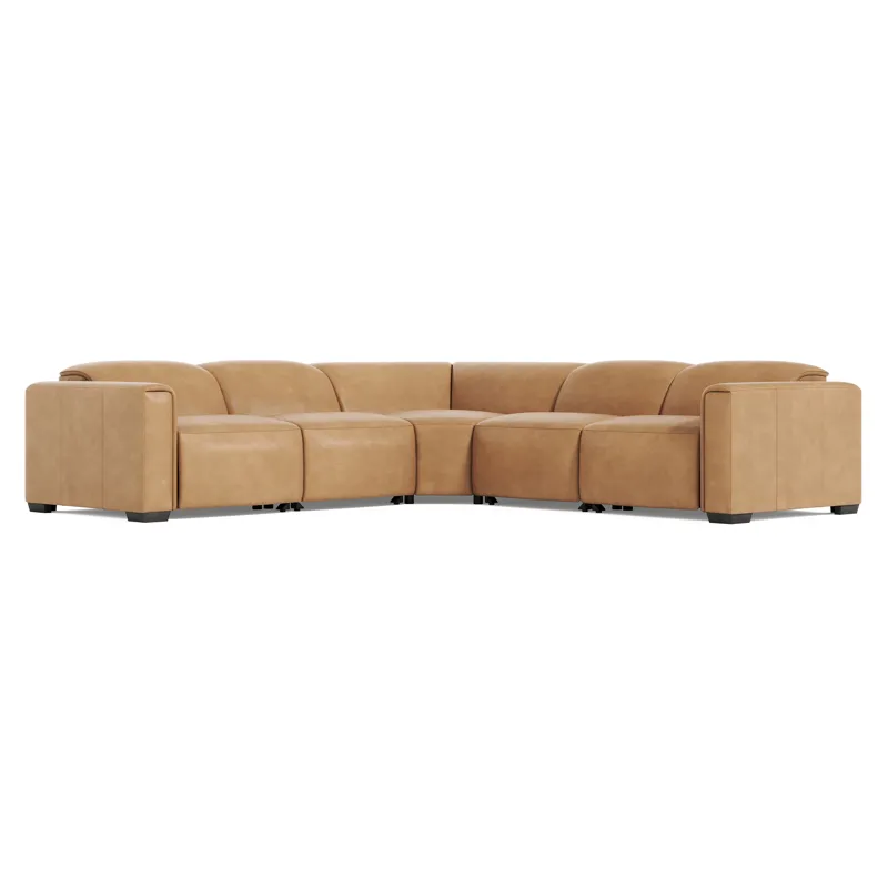 Billings Leather Power Motion Sectional