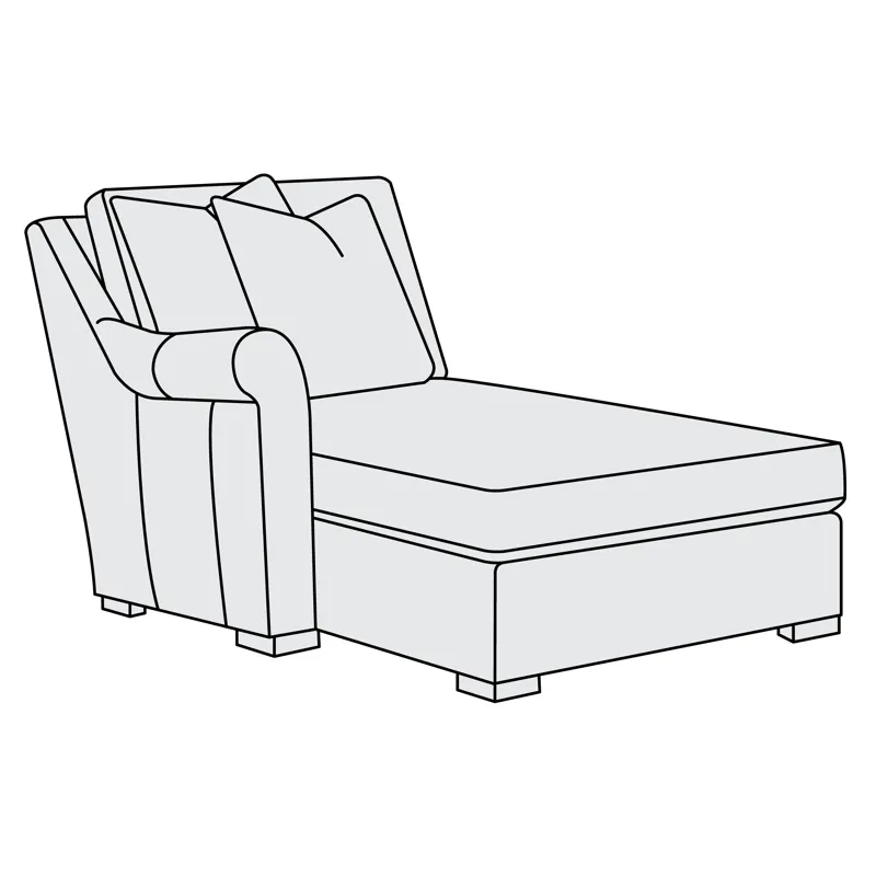 Keirnan Leather Right Arm Chaise